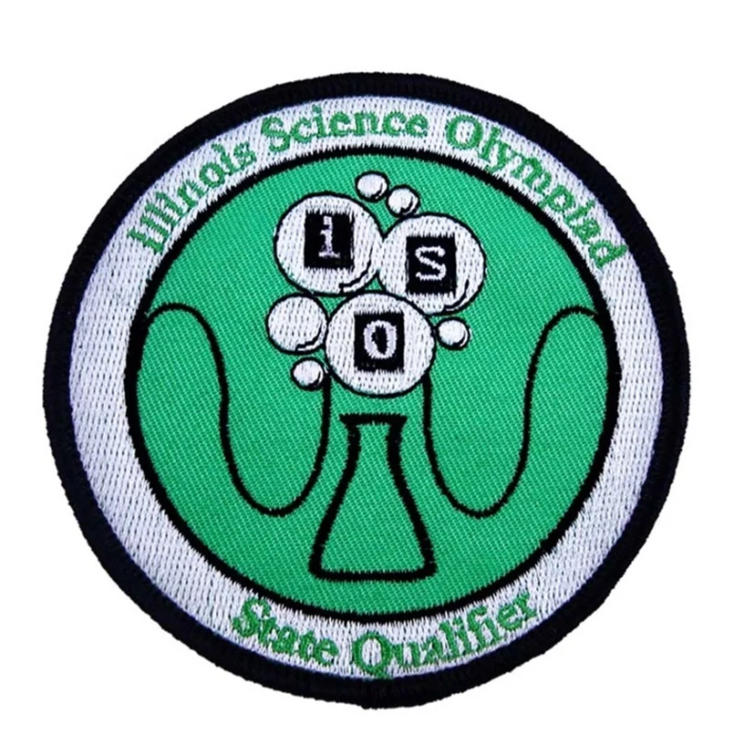 Heat Transfer Patch On Clothes Embroider Custom Personalized White And Black Color Pattern Border Embroidery Patch