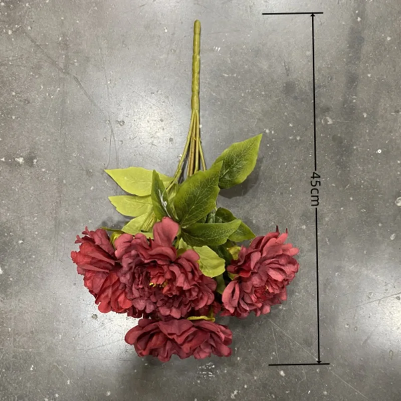 Simulation flower five head of dynamic peony Hotel Home Decoration Lotus peony artificial flower real touch latex