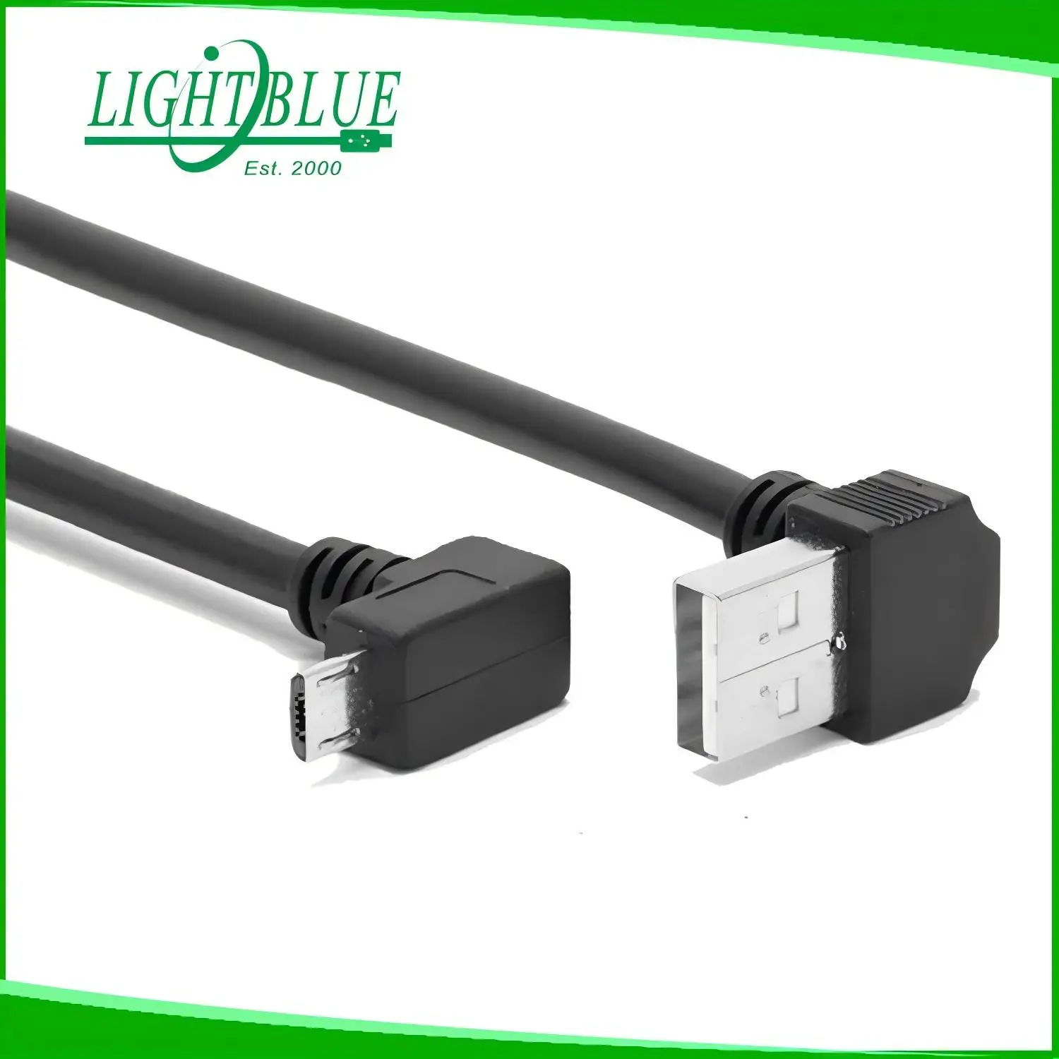 Up Angle 90 Degree Micro USB Cable Fast Charging USB 2.0 Data Sync Compatible for Samsung Galaxy S7 Edge S6 S5, Moto E6 5 4, LG