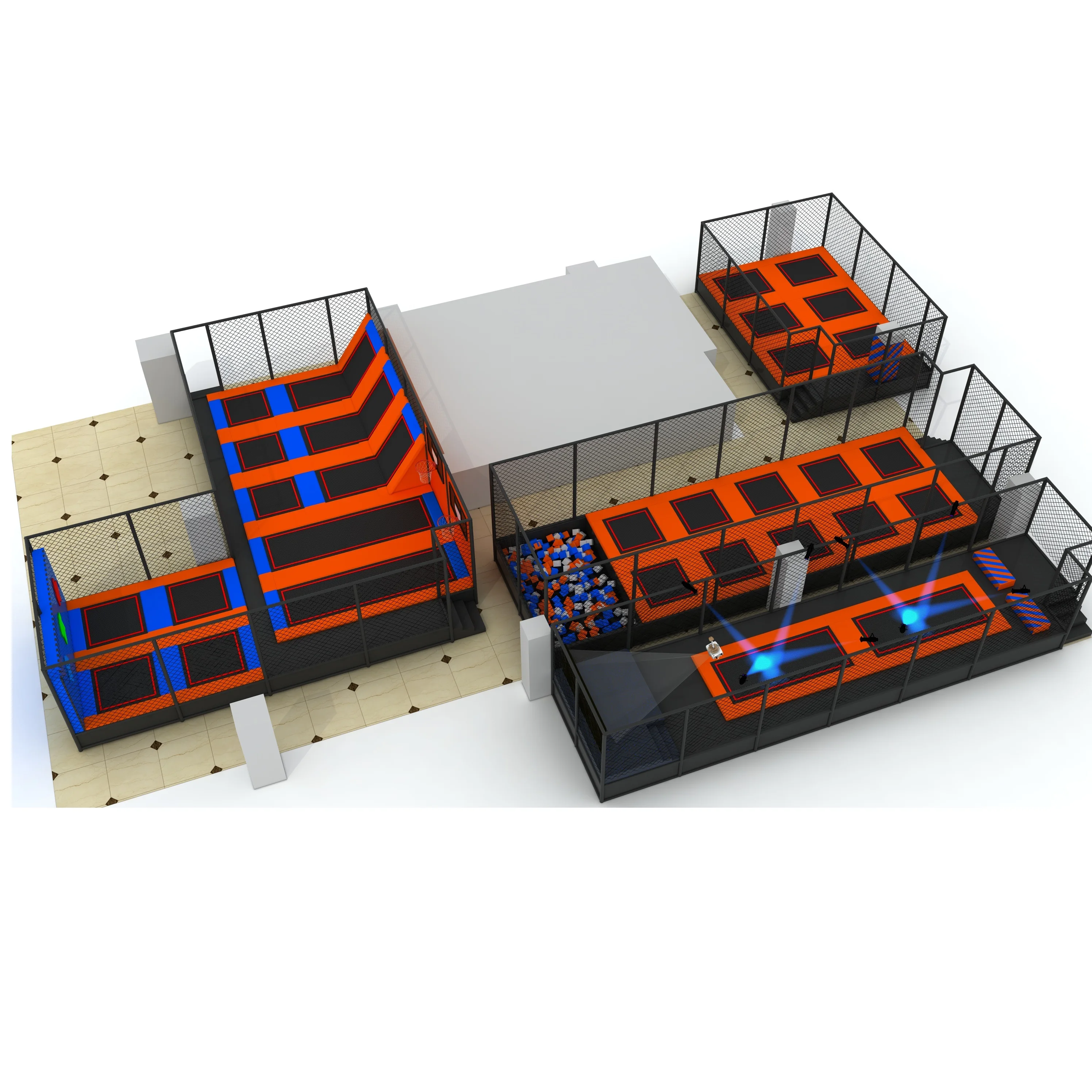 kids single bungee jumping outdoor family garden rectangular 12ft folding trampoline for sale