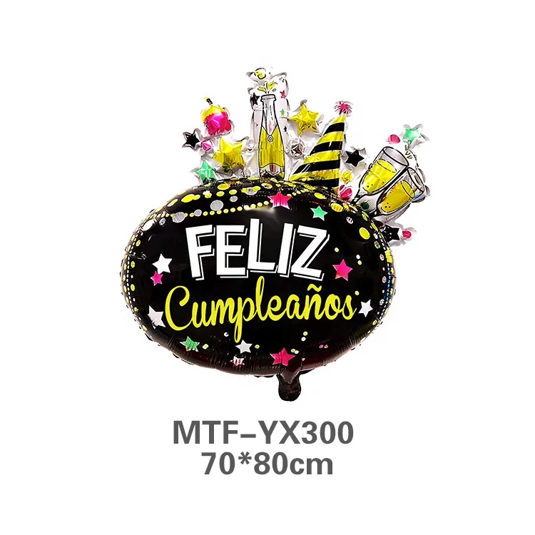 Wholesale Special Shape Cartoon Ballons Globos Helium Happy Birthday Foil Balloons Spanish Foil Balloons