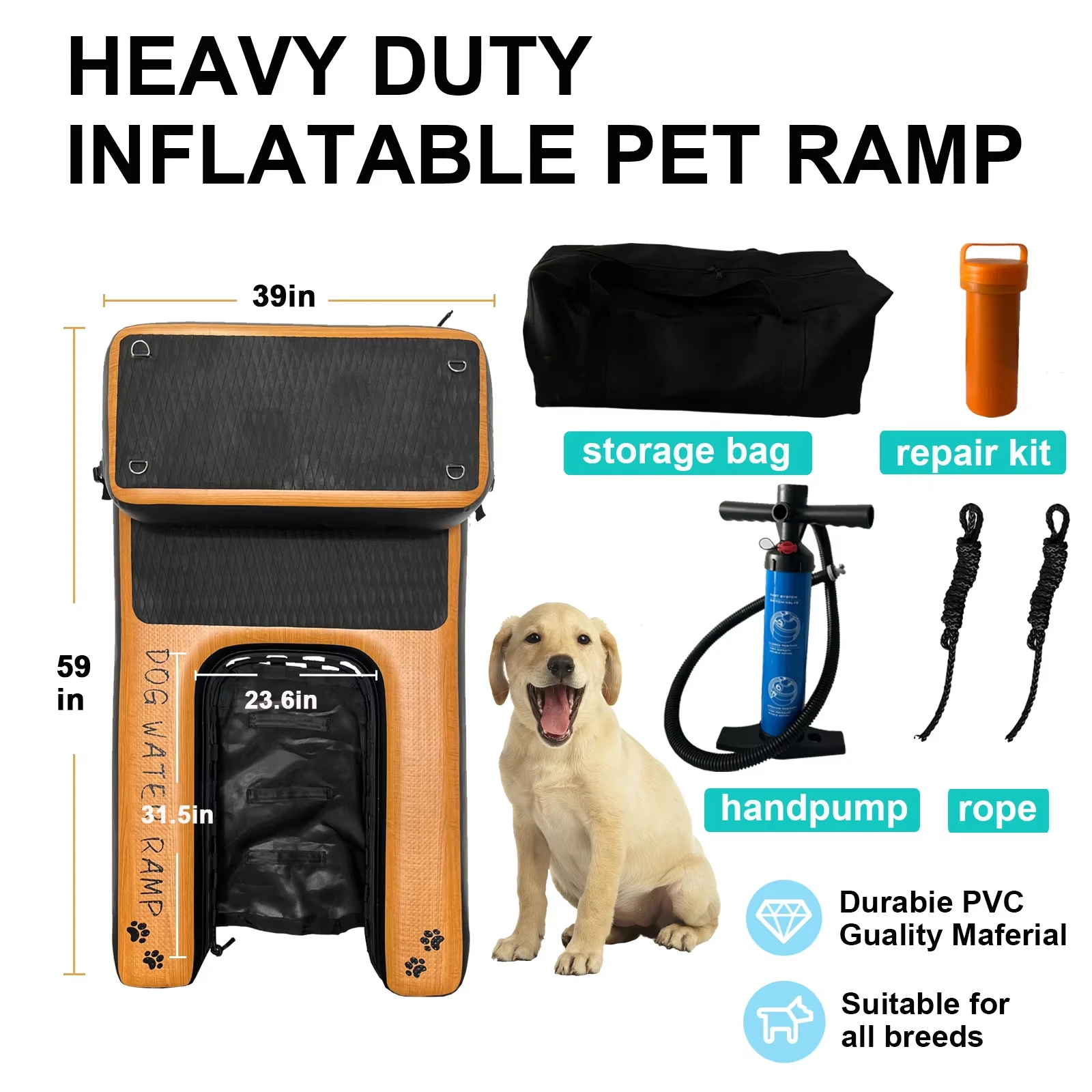 Swimming Pool Accessories Custom Size Portable Water Ramp Inflatable Floating Platform for Aluminum Dog Ramp