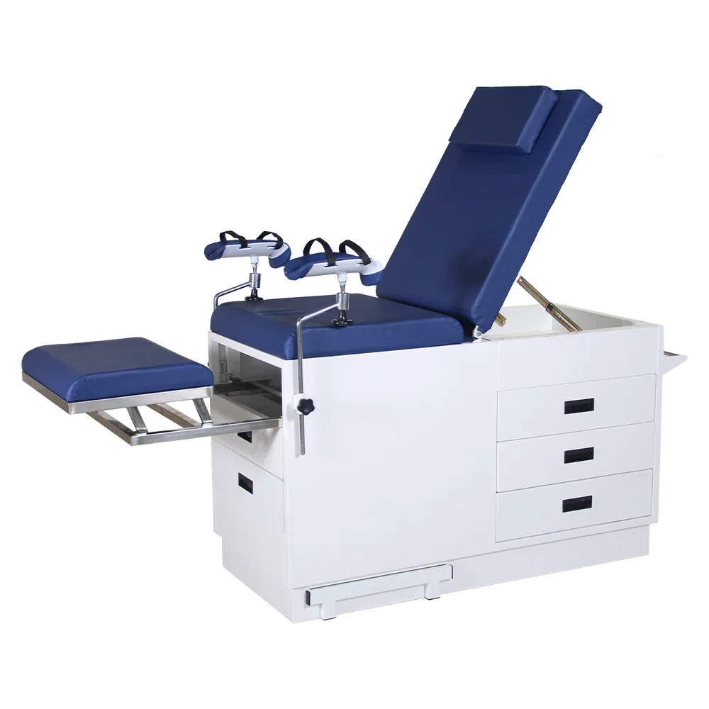 YXZ-Q-1B  Modern Design Hospital Gyno Exam Table Manual Gynecological Chair Examination Bed with Drawers