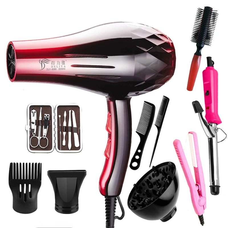 Low price africa portable salon blow 5 in 1 powerful professional hair dryer set