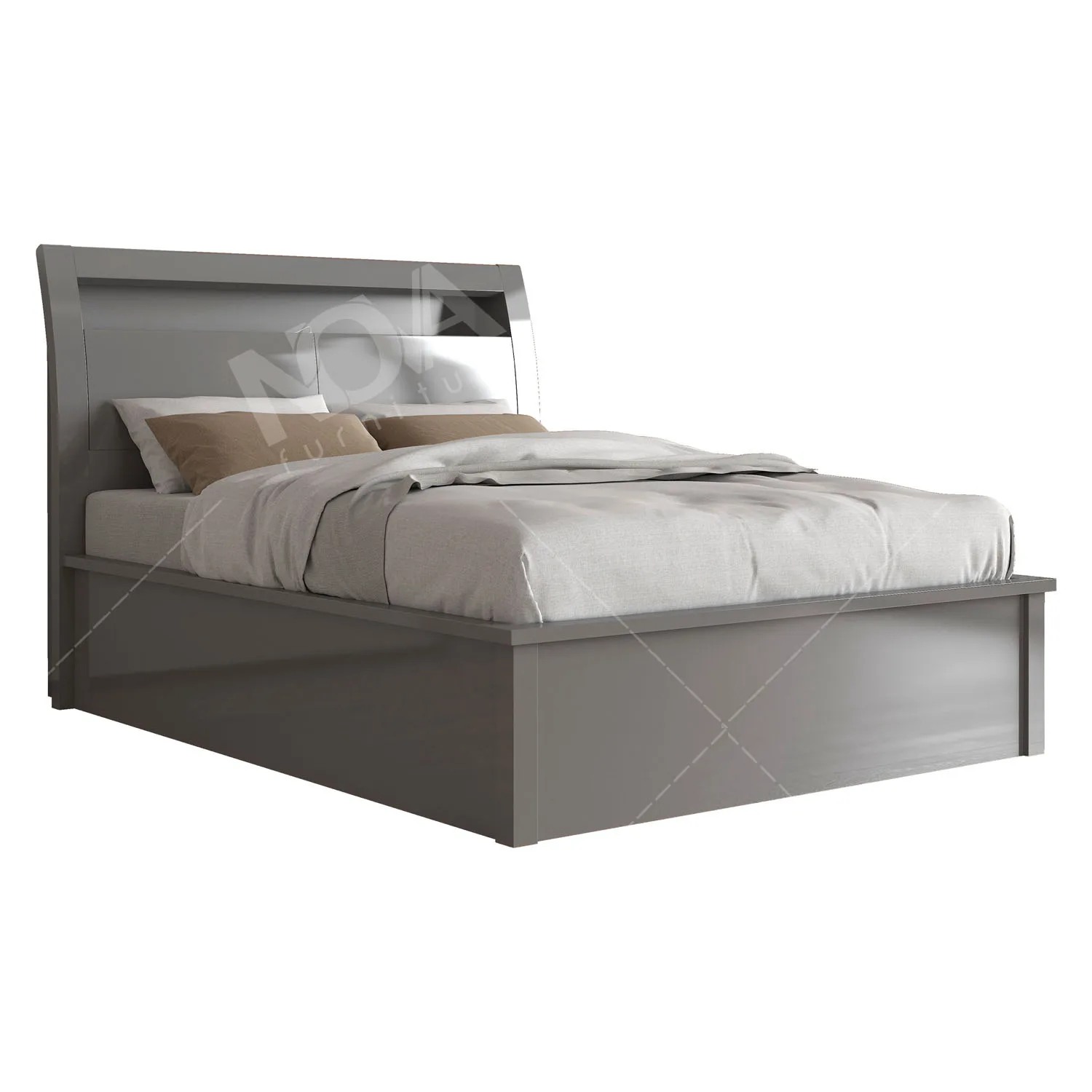 NOVA Hotel Bedroom Lift Up Storage Bed High Gloss Painting Master Bedroom Double Bed Modern Bedroom King Size Bed With Storage