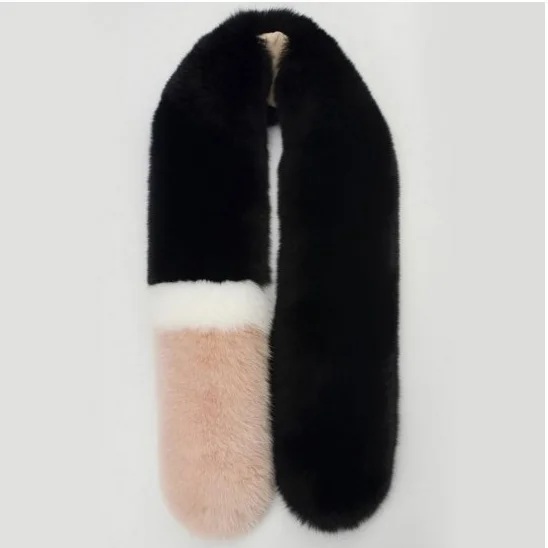 80-100 cm Long Warm Real Rex Rabbit Fur Scarf for Women