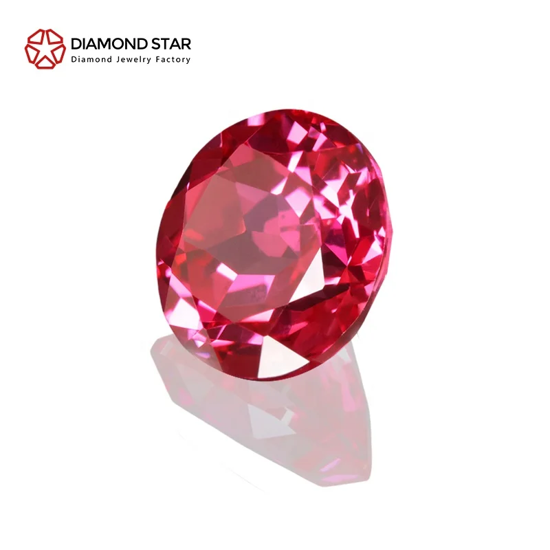 DiamondStar Rubi Round Cut light Red Ruby Natural High Quality Red Loose Lab Gemstone Synthetic Laboratory-Grown For Sale