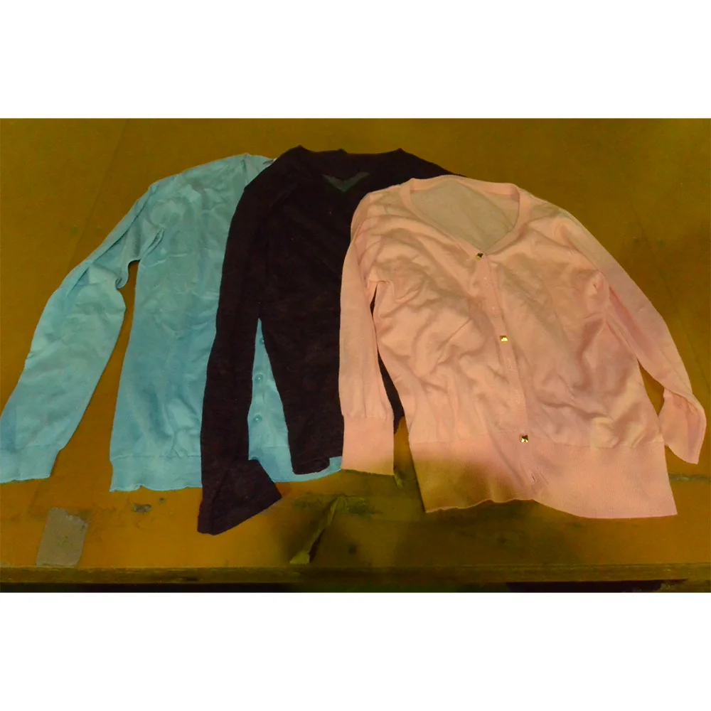 Latest fashionable used short women cardigan sweater with various colors