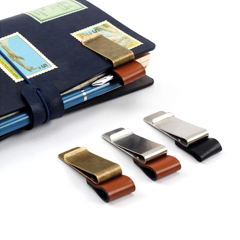 Ready to Ship Hot Sale Pencil Holders for Magazines Journal Organizer Metal PU Leather Pen Holders