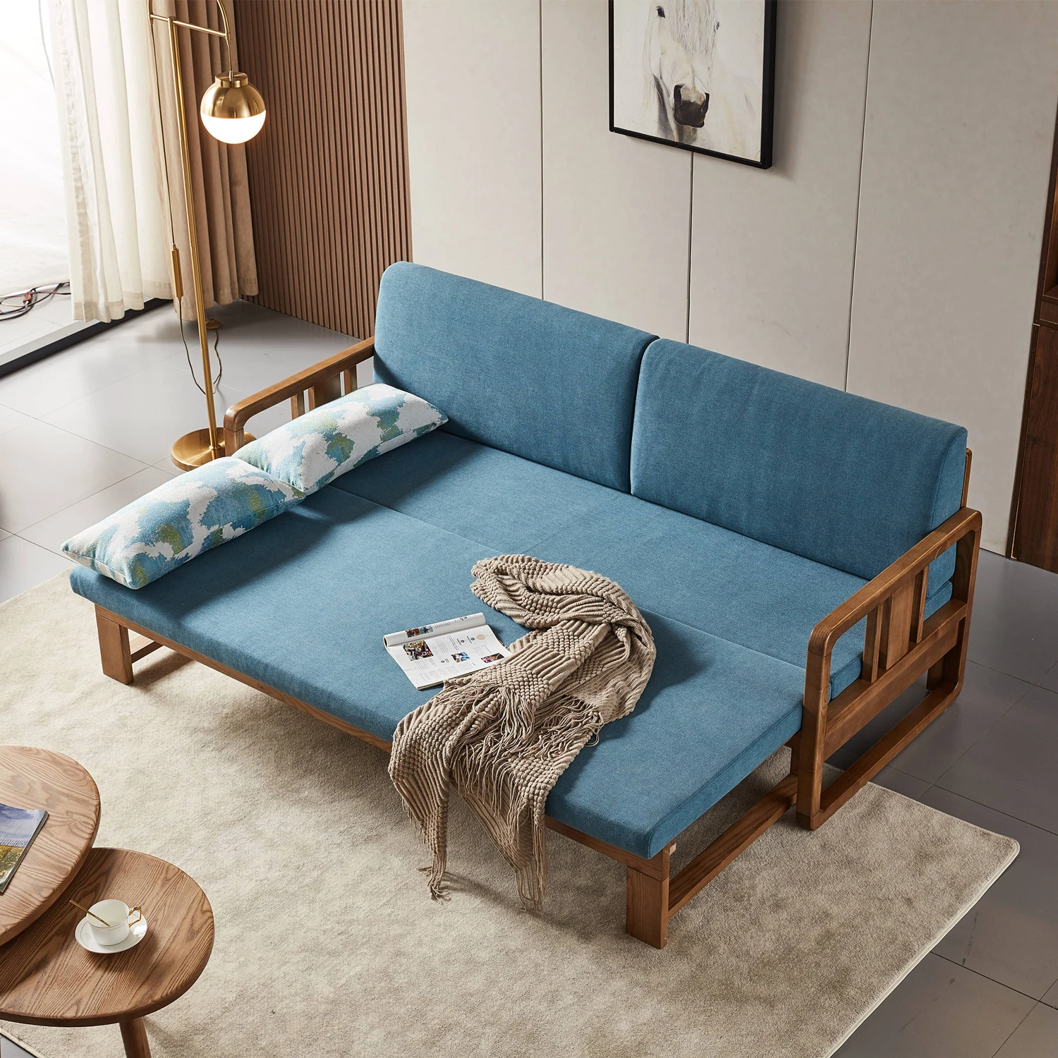 Design Functional Folding Sleeping Sleeper Sofa Bed Wooden Sofa Cum Bed Living Room Sofas