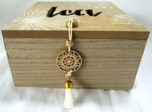 Antique wooden tea bag storage gift organizer box custom design 4 compartment  with gold leaf paint