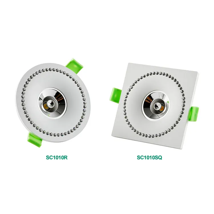 New design top quality indoor aluminum round square ceiling AC 85-265 dimmable GU10 frame COB recessed led spotlight