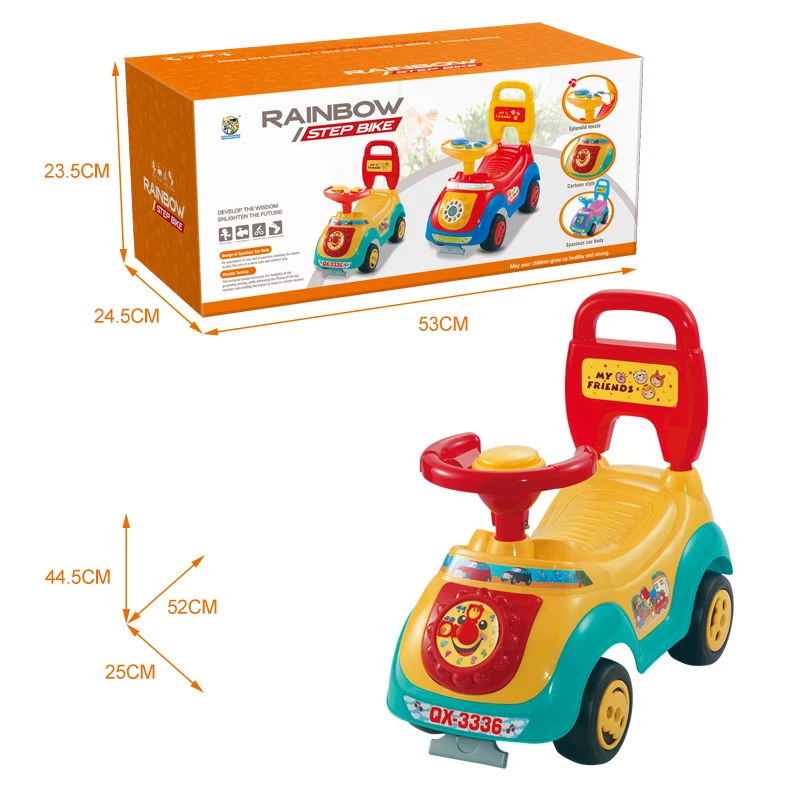 2023 baby riding car stroller plastic big kids ride on push car with push handle