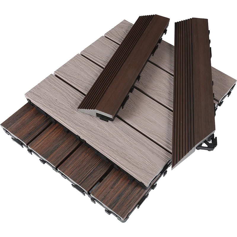 WPC CO-Extrudsion Tiles Eco-Friendly Solid Interlock Floor Wood Plastic Composite Decking Outdoor DIY Floor