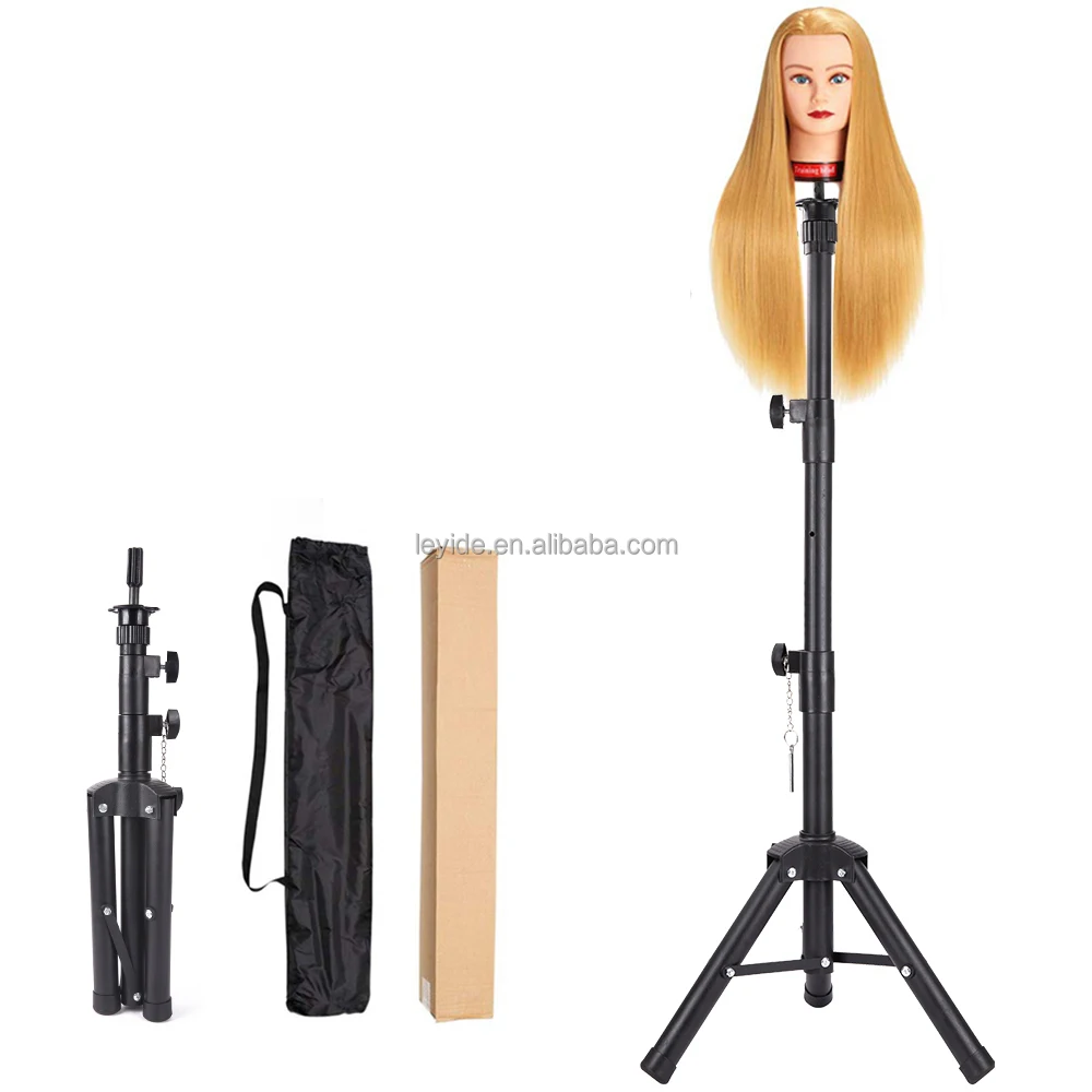 AliLeader Wholesale Cheap 360 Degree Lightweight Adjustable Wig Display Mannequin Head Stand Tripod