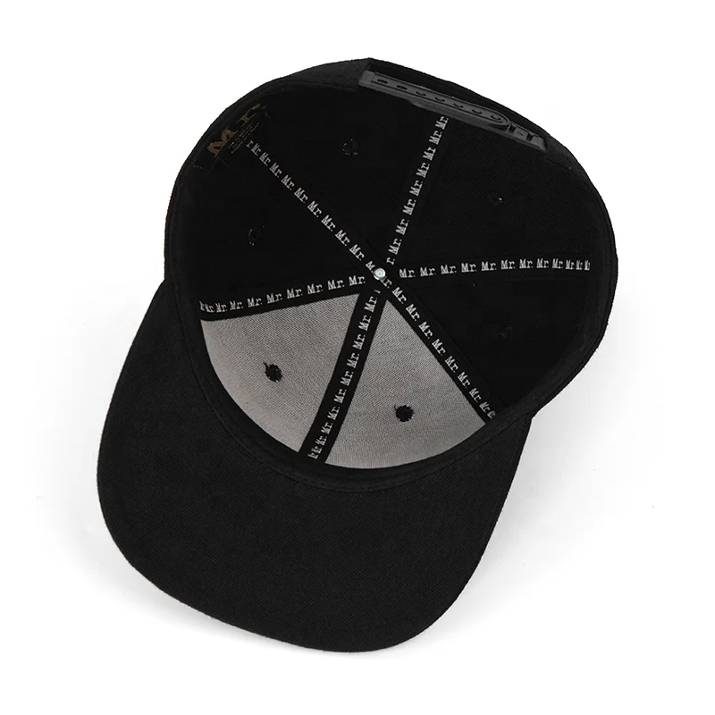 BSCI Factory Custom 3D Embroidery Logo 6 panels gorras flex fit snapback hats cap for men flat brim baseball cap hat