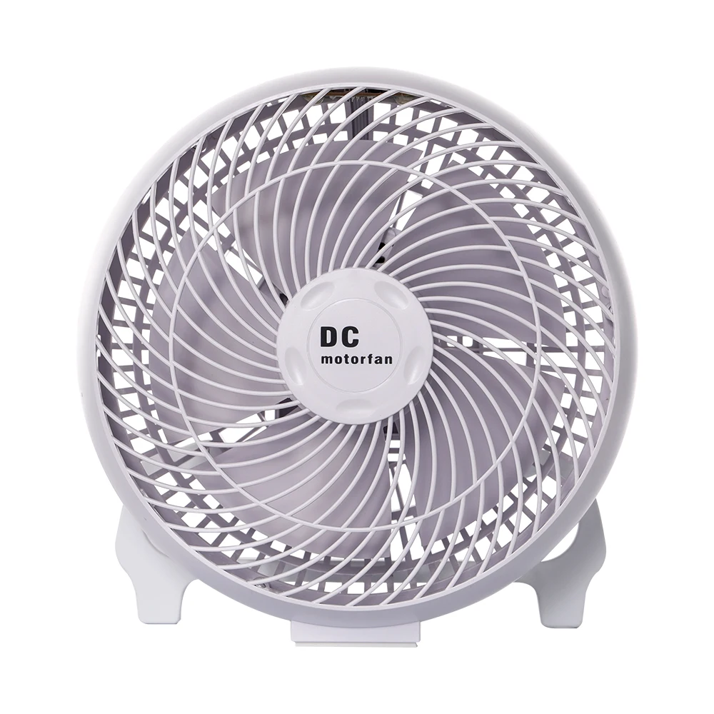 Air Circulator Plastic Electric Portable 10W Solar DC Fan Battery Powered Rechargeable Table Fan With 12V DC Brushless Motor