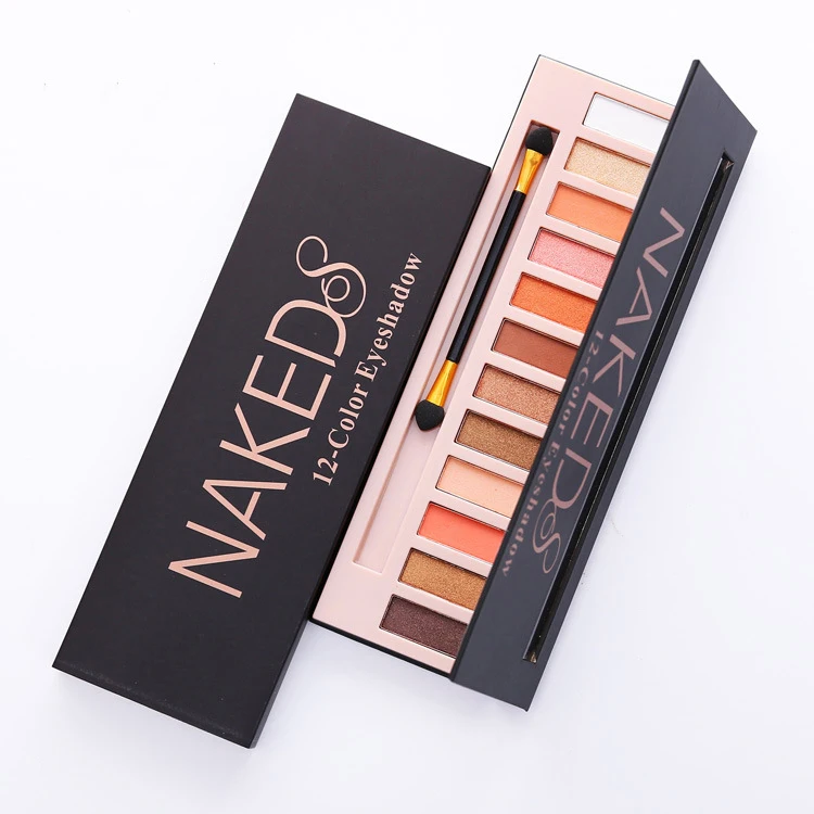 12 color girl nude eyeshadow palette customize with mirror custom eye shadow make up pallet pallet private label