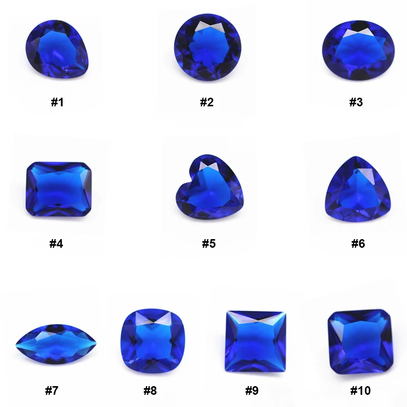 Mwin Wholesale All Kinds Of Colors And Shapes K9 Crystal Glass Special Shiny Blue Crystal Jewelry Gemstones and Crystal Stone