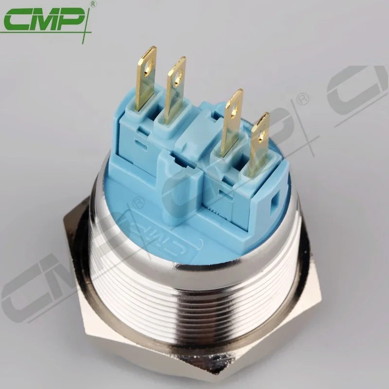CMP 22mm 4pin momentary or latching waterproof push button switch SPDT button(TUV CE)