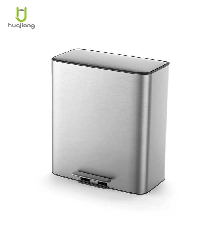 28L*2 stainless steel Soft Close living room office Square pedal trash bin waste bin trash can recycle bin