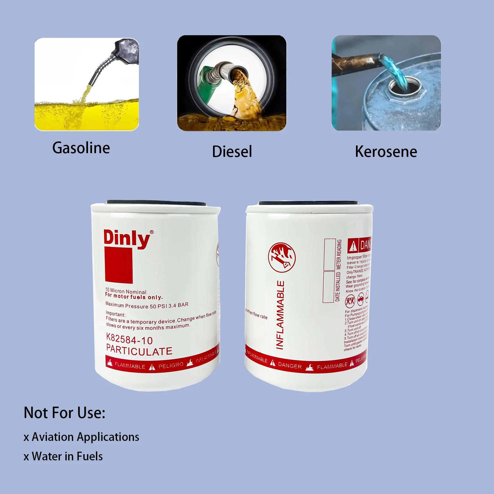 K82584-10 Solvent Trap Fuel Filter Particulate Removal Filter 10 Micron Oil Filter Dispenser spare parts