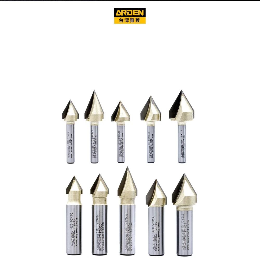 Taiwan Arden V-groove oblique tip knife trimmer head engraving machine woodworking milling cutter