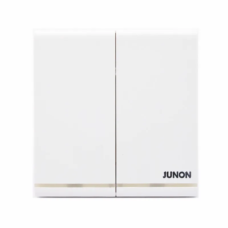 JUNON White 16A  2 Gang 1 Way Light Switch touch switch
