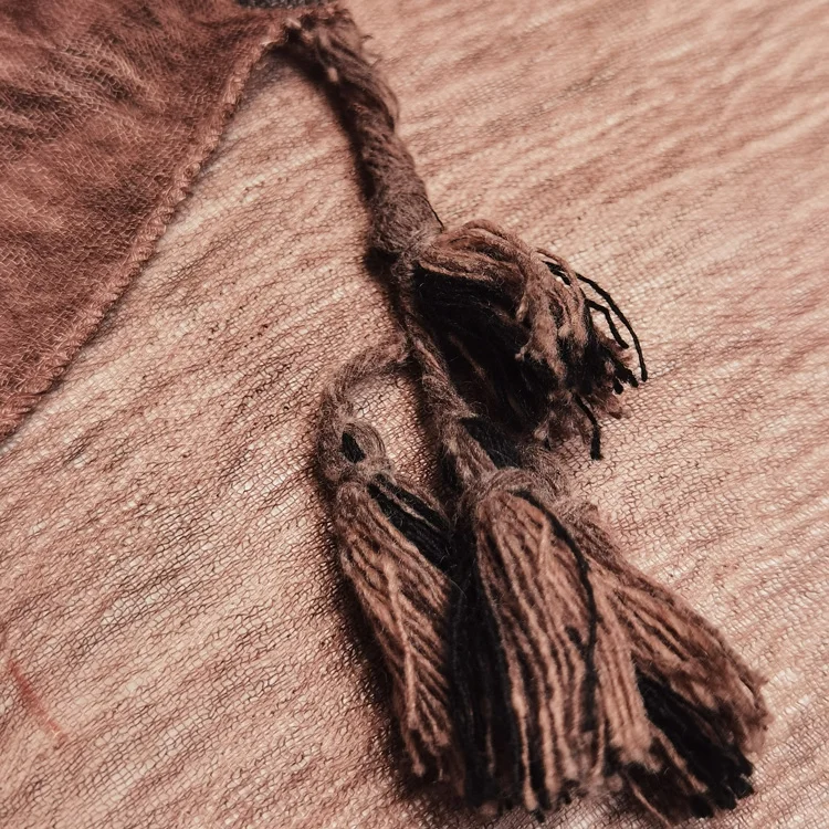 Designers custom muslim women dirty-dyed viscose bandana knitt scarf tassel cotton jersey khimar hijab plaid neck shawl fashion