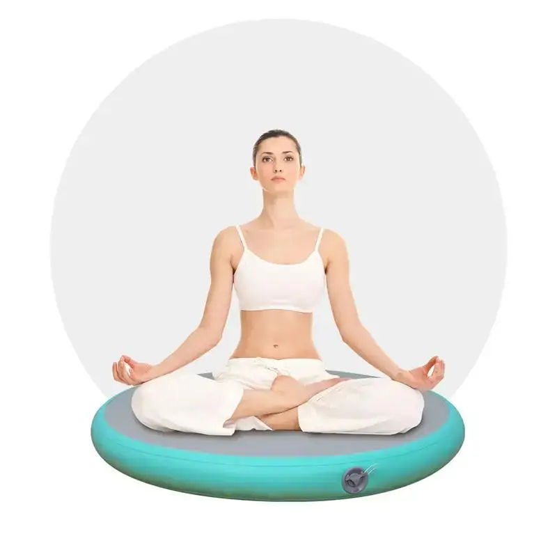 Stock inflatable gymnastics round air track mats 20cm thick floor tumbling mats for home gym