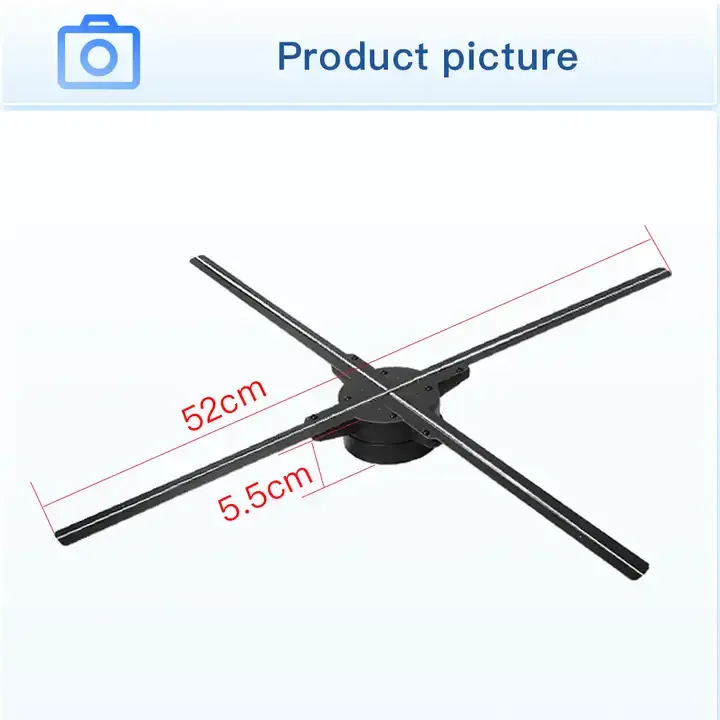 52cm 3D Hologram Fan Projector Holographic Advertising Machine LED Projection Fan
