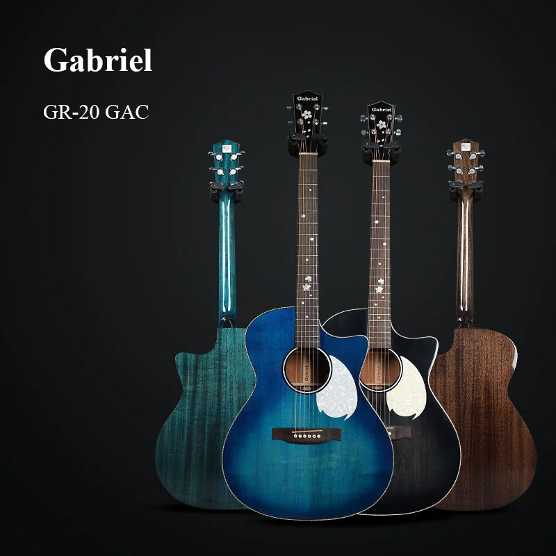 Guitar OEM manufacturer Gabriel GR20 solid top Sitka spruce electric acoustic guitar with wholesale price