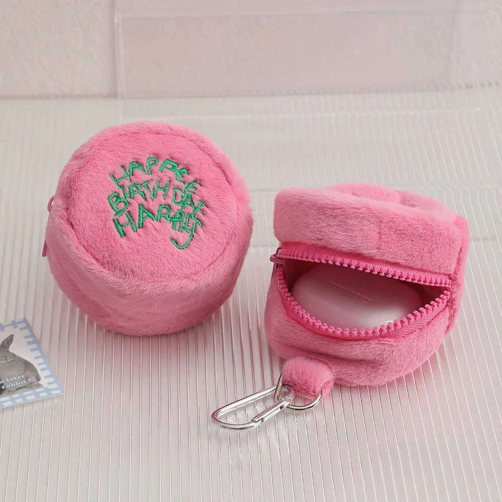 High Quality Customization Mini Coin Purse Bag Birthday Cakes custom plush pouch plush wallet Come In All Shapes And Sizes Pink