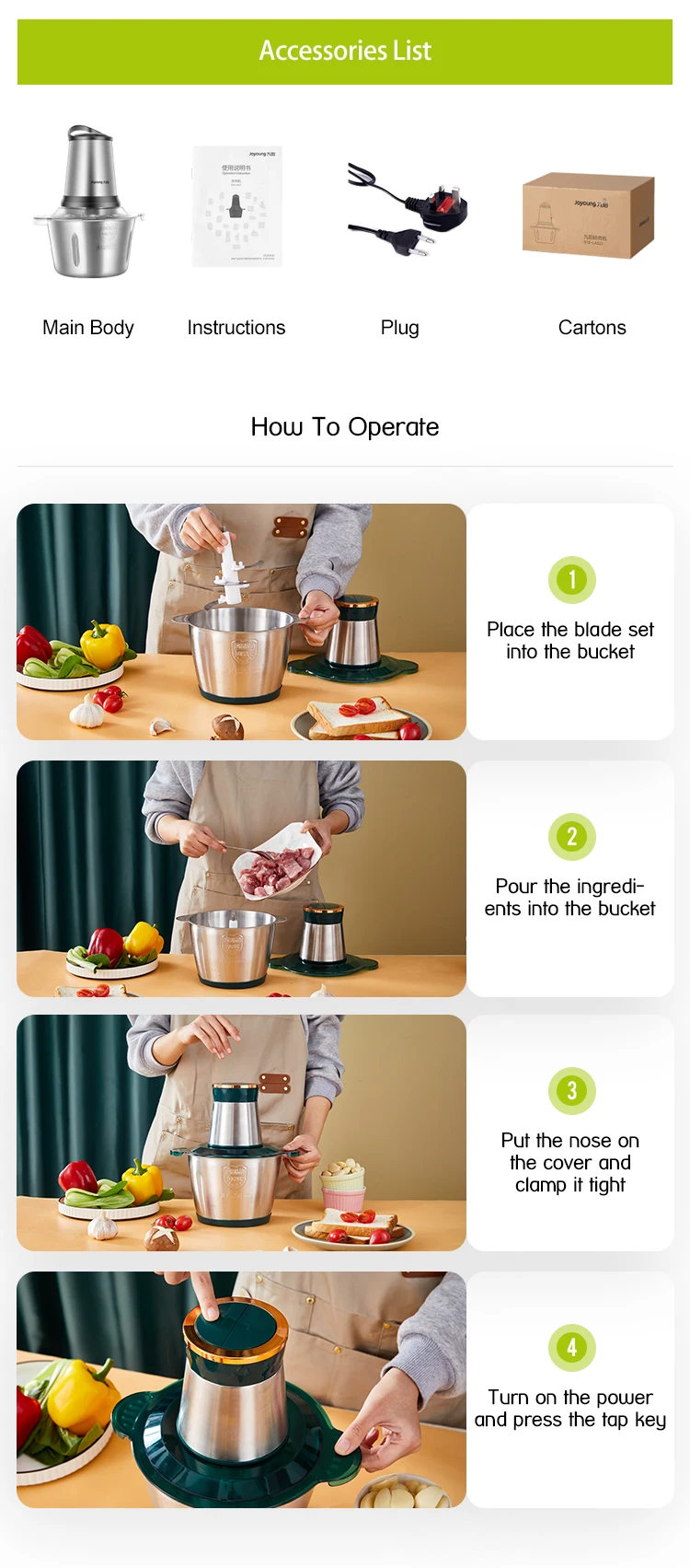 double speed electric meat grinder