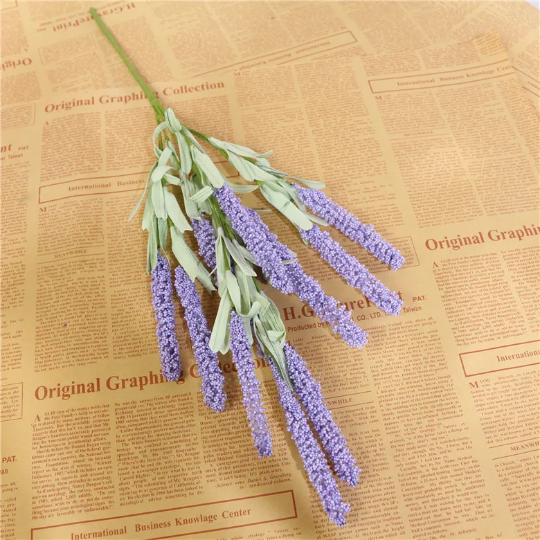 12 heads Artificial Foam Lavender Flower for Summer Spring Decorations, Realistic Fake Lavender Bouquet