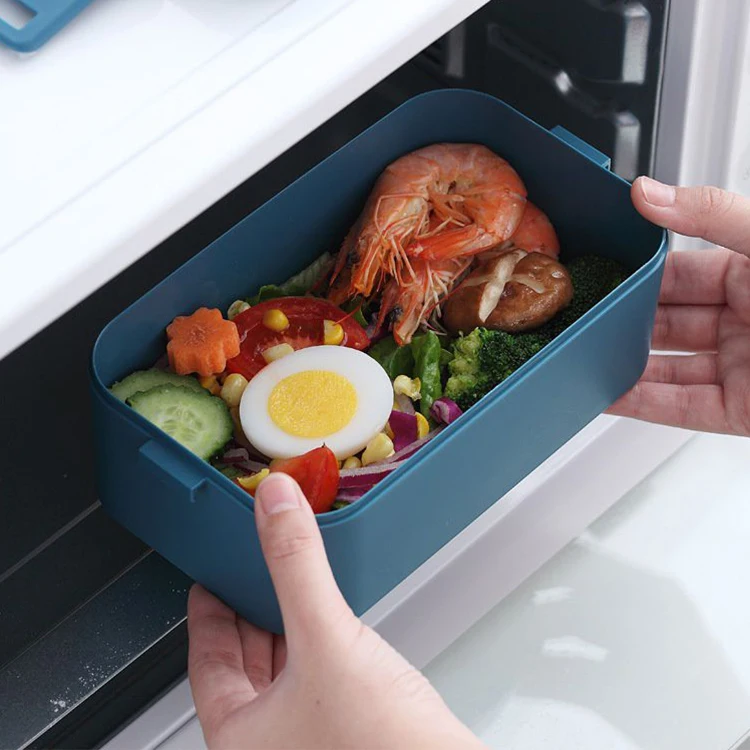 Reusable Mobile Compartment Microwave Safe Plastic Bento Box with Spoon Storage Food Container Boite Adult Kids Lunch Box
