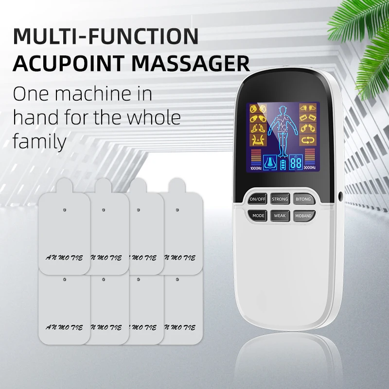 Mini Digital meridian double output charging color screen massager multifunctional 9 modes physiotherapy instrument