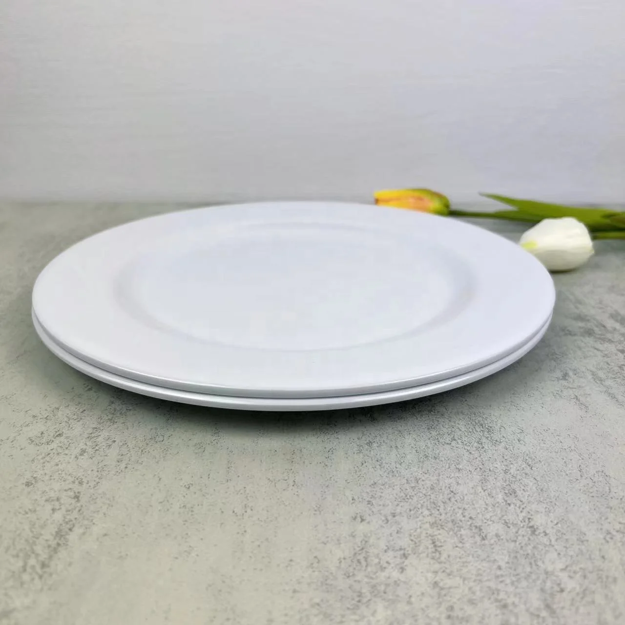 Wholesale custom  melamine unbreakable  white plates restaurant  dinnerware for catering