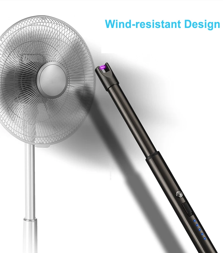 Plasma Arc Rechargeable Candle Lighters, USB Electric Windproof BBQ Lighter with Battery Indicator