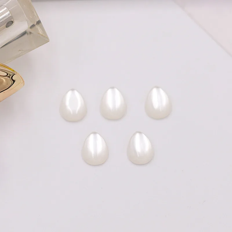 Diy Jewelry Findings Imitation Plastic Pearl ABS Beige Nail Sticker Handmade Fashion Faux Beads Half Cut Teardrop Loose Pearls