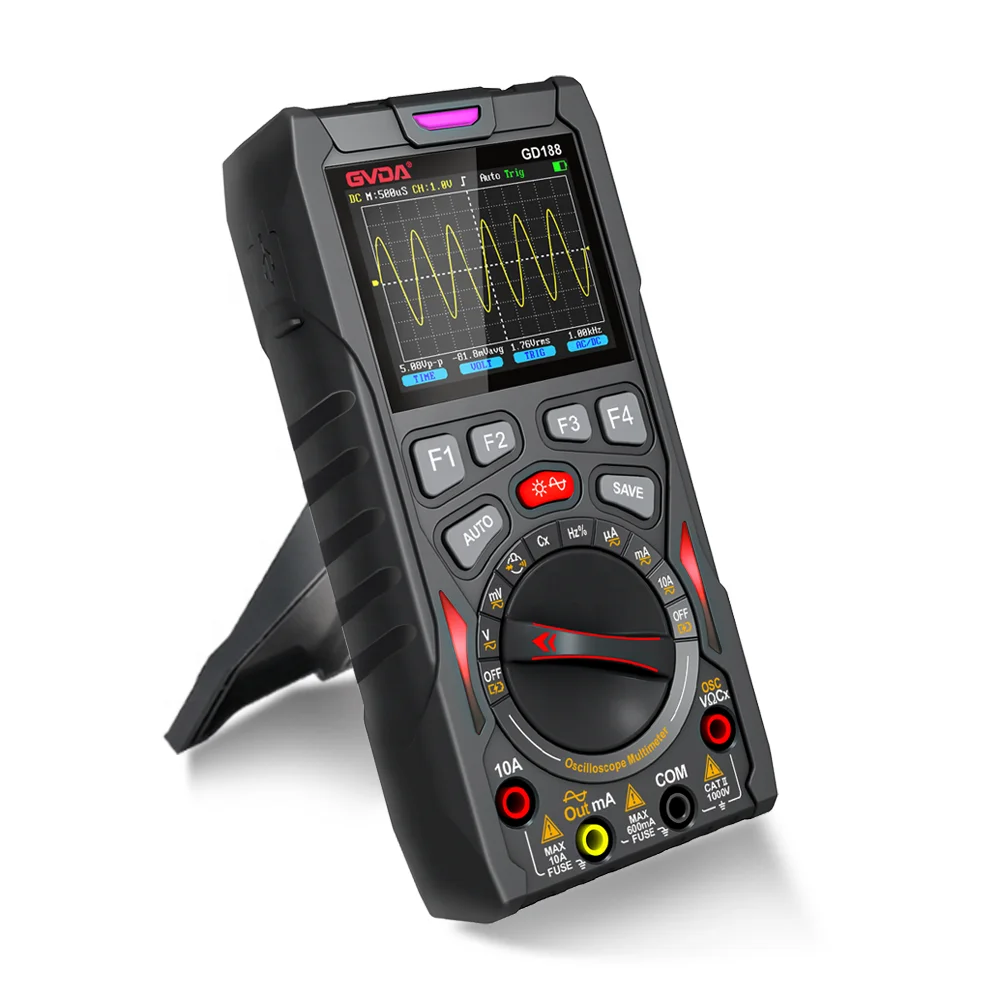 GVDA Digital Oscilloscope 50MS/s Sampling Rate 12MHz Analog Bandwidth Multimeter Tester Signal Generator With Waveform Storage