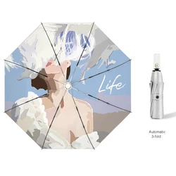 Sublimation fold umbrella designer uv umbrella korean travel women umbrella