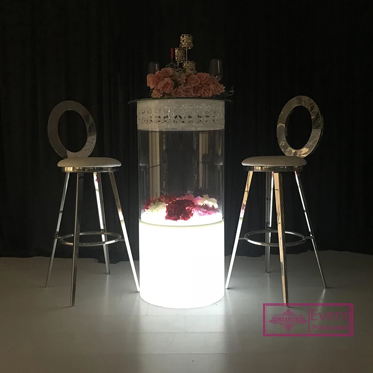 LED lighting furniture high table cocktail bar table for party and wedding