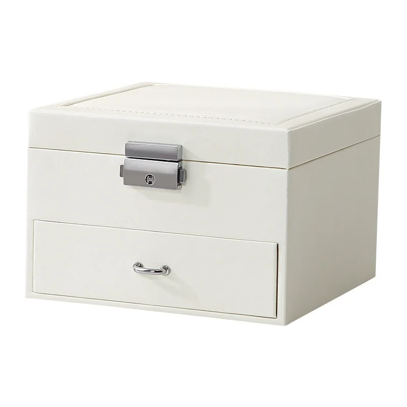 Lockable drawer desktop multi-layer jewelry box large capacity jewelry box children's hair accessories case