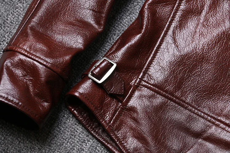 PDEP plus size 4XL Lapel collar mens clothing zip up mens genuine leather coats and jackets wind breaker jacket for men