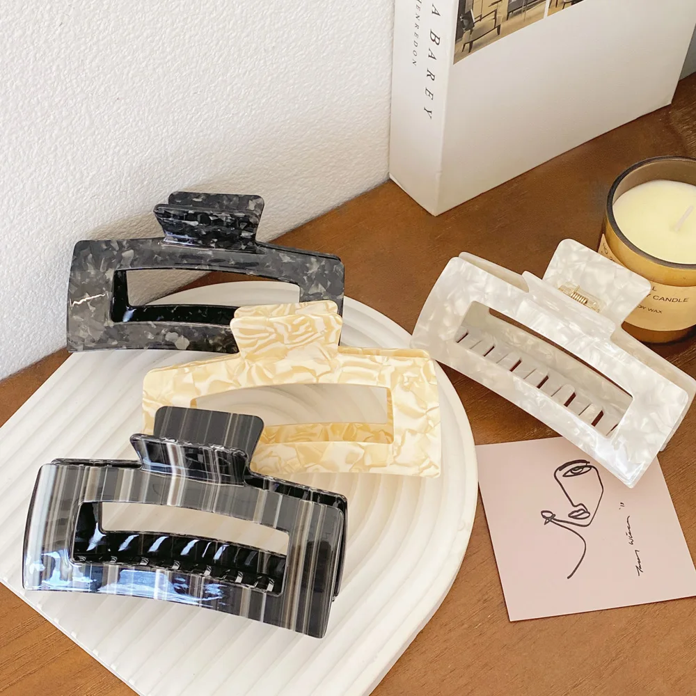 13.5CM XXXL Luxury Extra Large Cellulose Acetate Claw Clip Oversized Mega White Shell Hair Claw Camp Hairgrip Clips