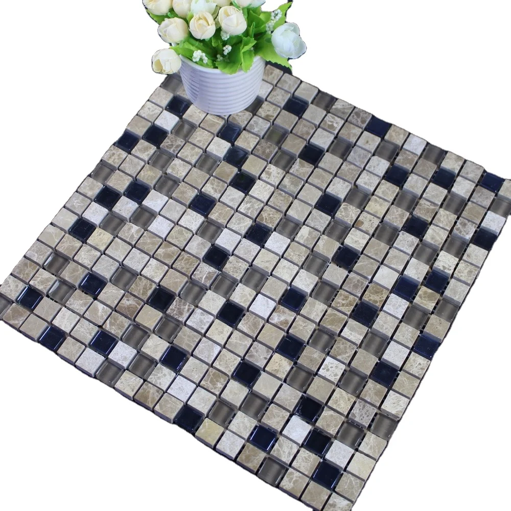 Decorstone24 Mixed Color Marble Mosaique Glass Mosaic Tile 15x15 Polished