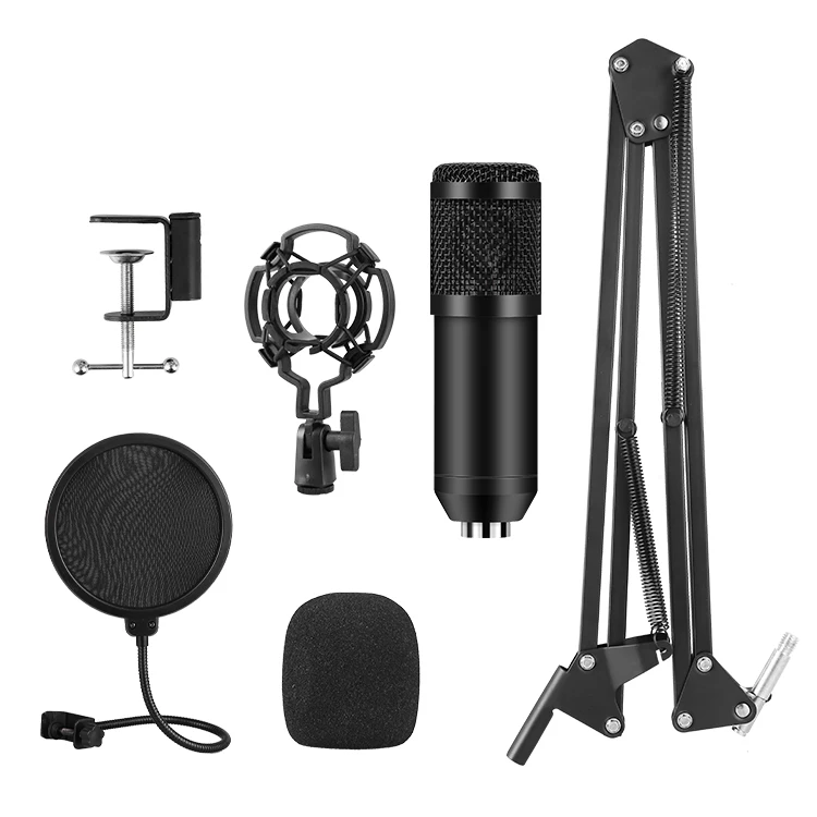 BM-800 Condenser Mic Streaming Recording Usb Cable Wired Computer Microphone With Stand