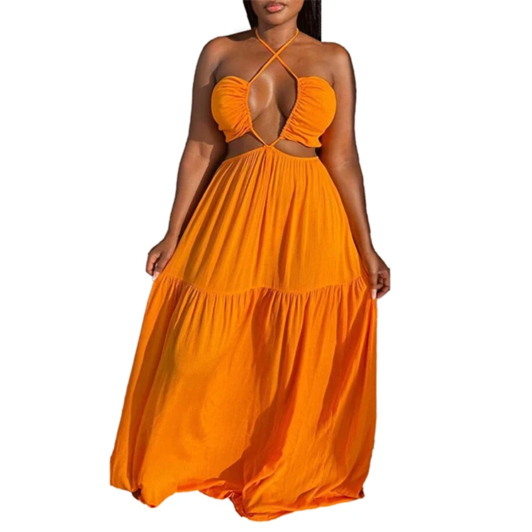 Wholesale ready to ship beach wear summer womens maxi dresses 2023