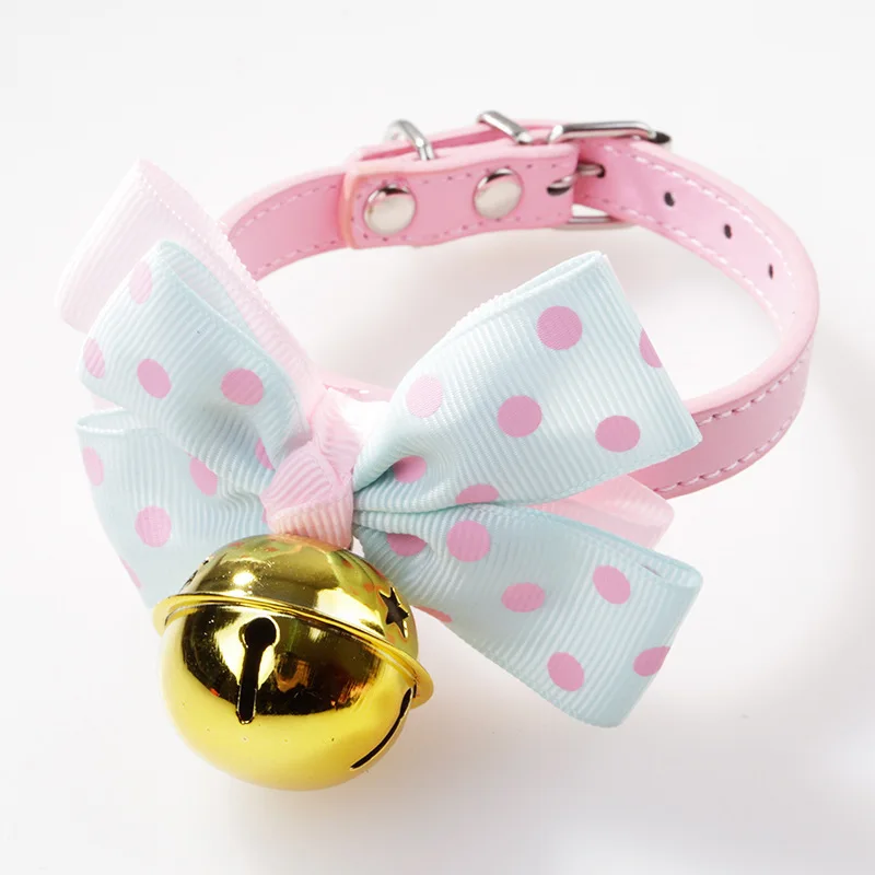 Dropshipping 26 Colors Adjustable Kitty Safety Collars Dog Puppy Pet Cat Bell Bow Tie Collars
